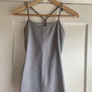 lululemon Yoga Top, Grey/White Stripe, XS/S